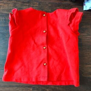 Janie & Jack red blouse 18-24m 2t with gold Brad buttons